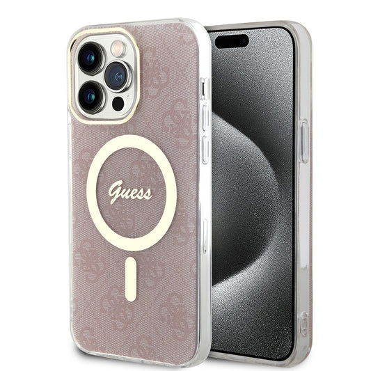 MagSafe cover til Apple iPhone 15 Pro, Guess, IML 4G, Pink