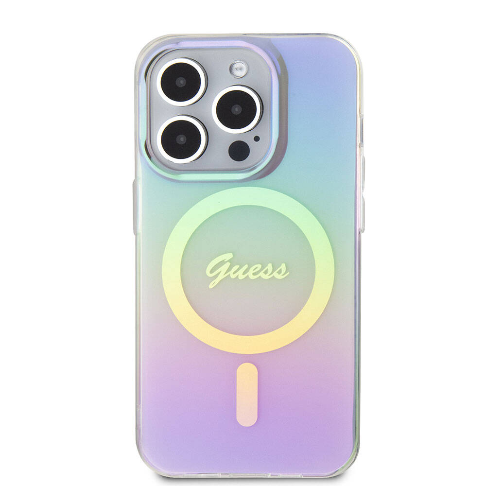MagSafe Case for Apple iPhone 15 Pro, Guess, IML Iridescent, Purple