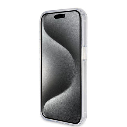 MagSafe cover til Apple iPhone 15 Pro, Guess, IML Ring Stand Glitter, Transparent