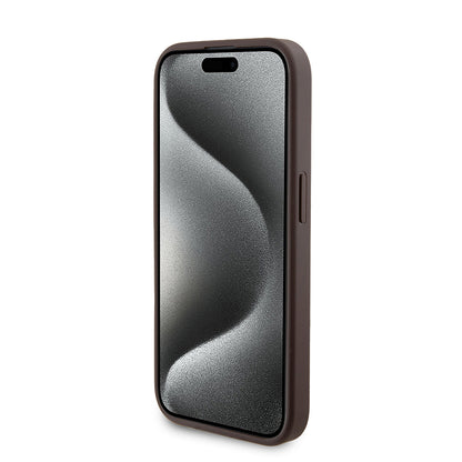 MagSafe cover til Apple iPhone 15 Pro, Guess, Powerbank 4G Metal Logo, Brun