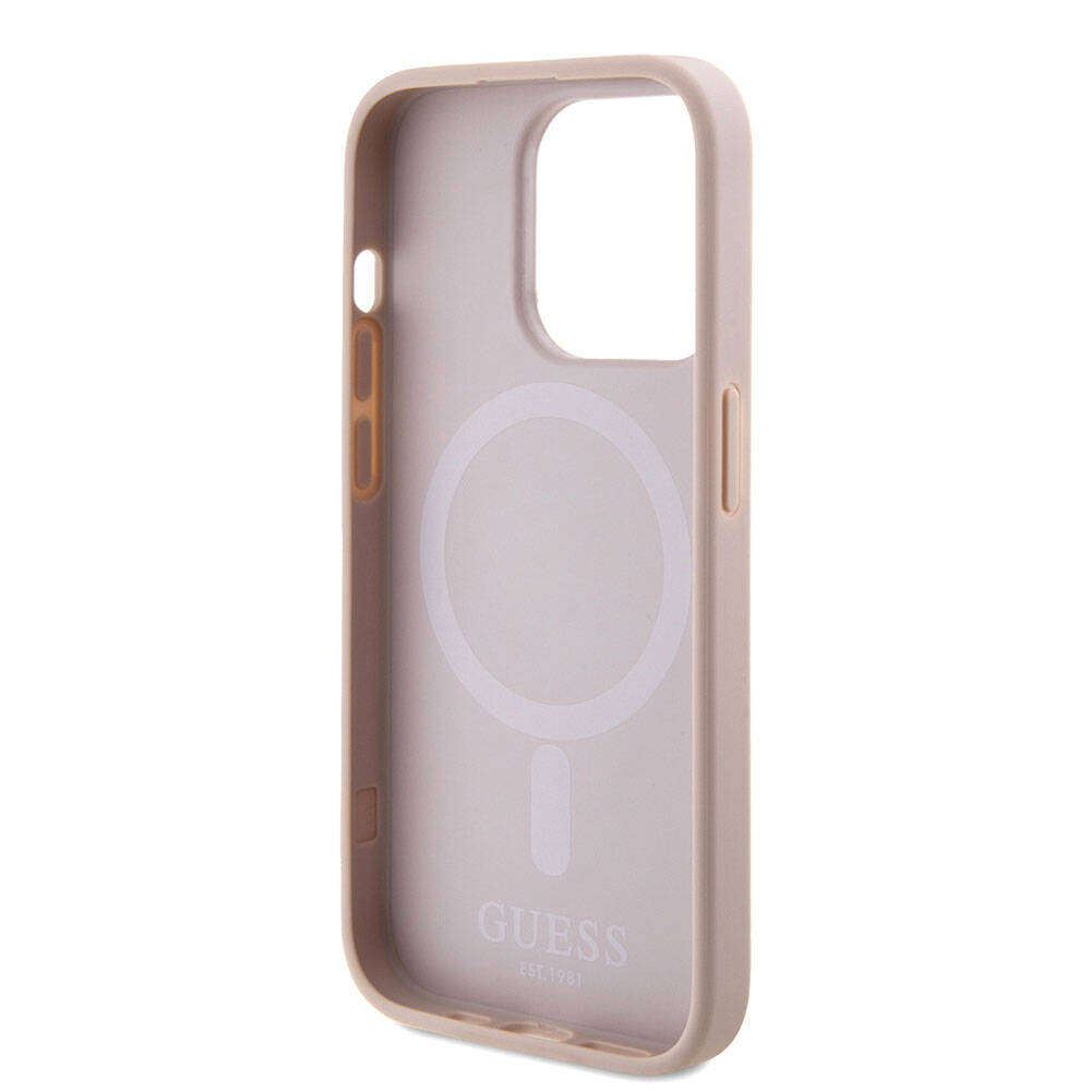 MagSafe cover til Apple iPhone 15 Pro, Guess, Saffiano, Pink