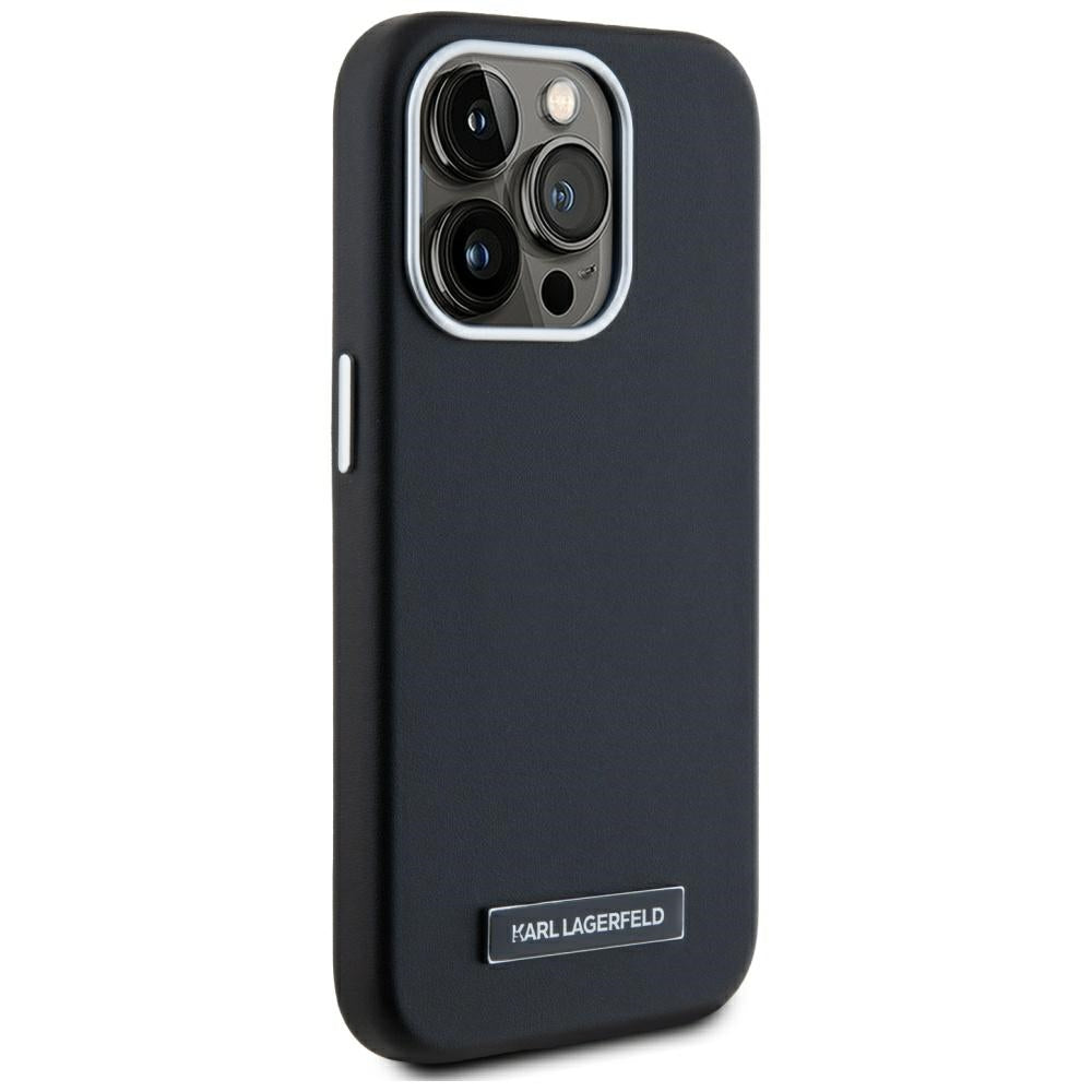 MagSafe cover til Apple iPhone 15 Pro, Karl Lagerfeld, FW Metal Plate, Sort