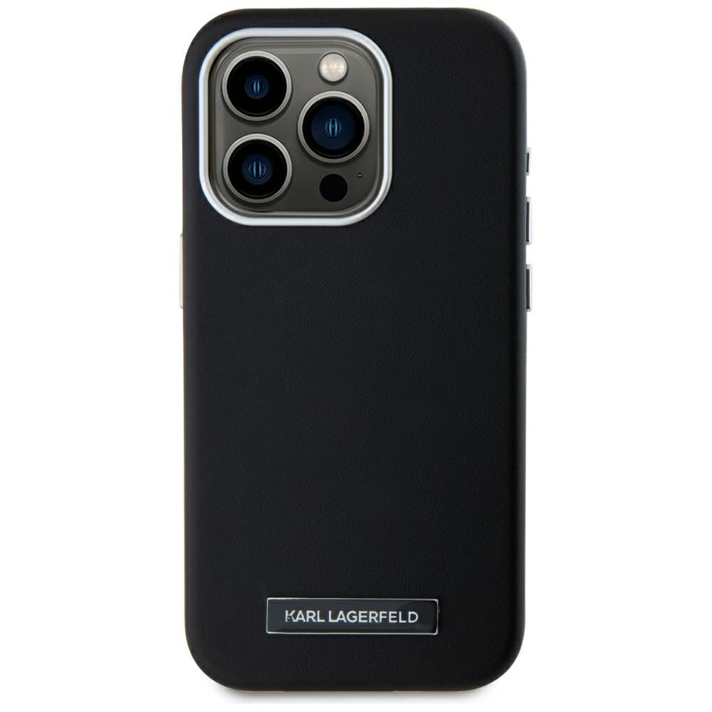 MagSafe cover til Apple iPhone 15 Pro, Karl Lagerfeld, FW Metal Plate, Sort