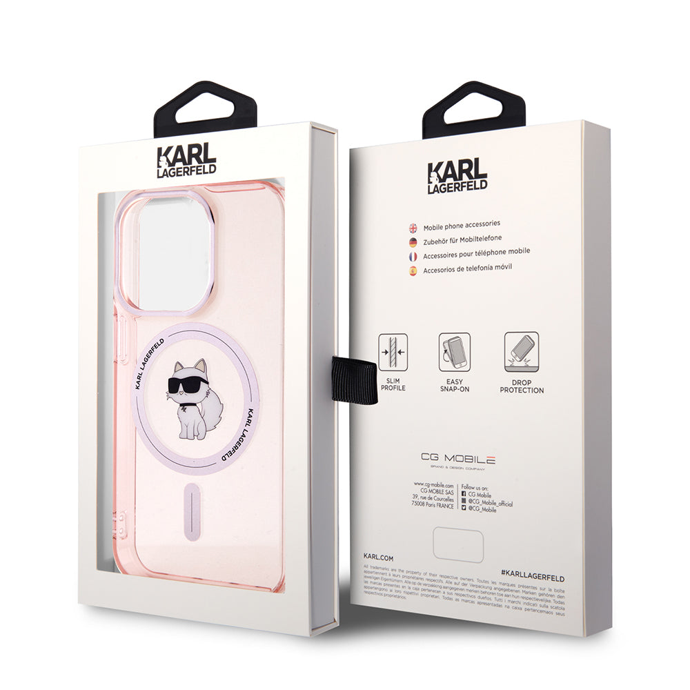MagSafe cover til Apple iPhone 15 Pro, Karl Lagerfeld, IML Choupette, Pink