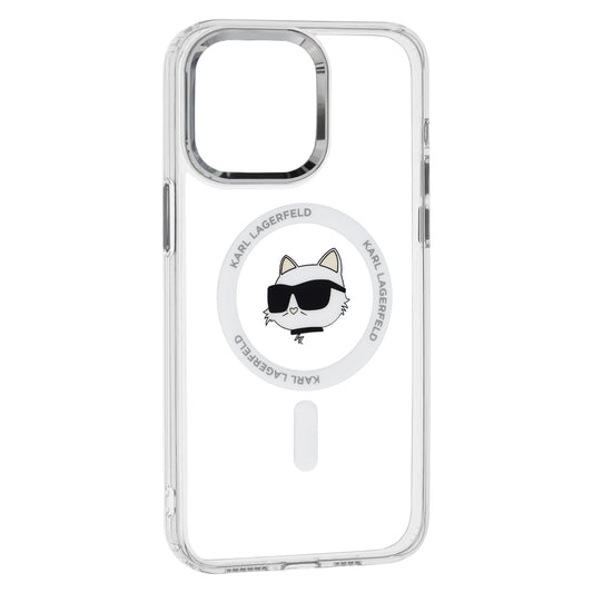 MagSafe cover til Apple iPhone 15 Pro, Karl Lagerfeld, IML Metal Choupette's Head, Hvid
