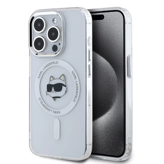 MagSafe cover til Apple iPhone 15 Pro, Karl Lagerfeld, IML Metal Choupette's Head, Hvid