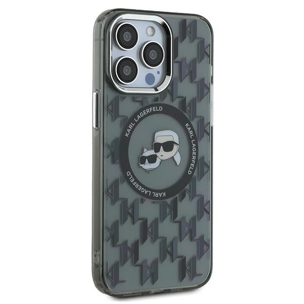 MagSafe cover til Apple iPhone 15 Pro, Karl Lagerfeld, IML Monogram Karl & Choupette's Heads, Sort
