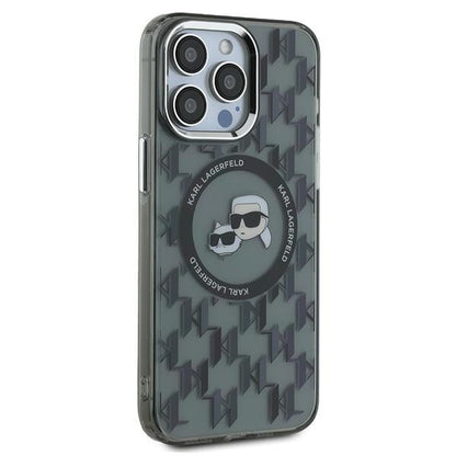MagSafe cover til Apple iPhone 15 Pro, Karl Lagerfeld, IML Monogram Karl & Choupette's Heads, Sort
