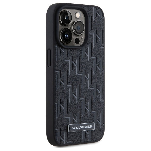 MagSafe cover til Apple iPhone 15 Pro, Karl Lagerfeld, Monogram Metal Logo, Sort