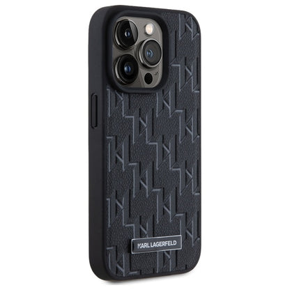 MagSafe cover til Apple iPhone 15 Pro, Karl Lagerfeld, Monogram Metal Logo, Sort