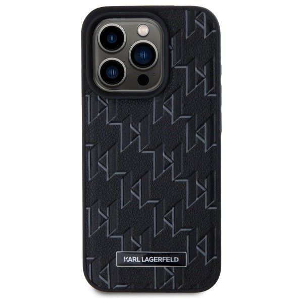 MagSafe cover til Apple iPhone 15 Pro, Karl Lagerfeld, Monogram Metal Logo, Sort
