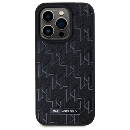 MagSafe cover til Apple iPhone 15 Pro, Karl Lagerfeld, Monogram Metal Logo, Sort