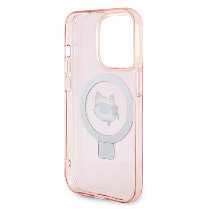 MagSafe cover til Apple iPhone 15 Pro, Karl Lagerfeld, Ring Stand Choupette's Head, Pink