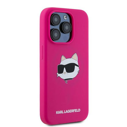 MagSafe cover til Apple iPhone 15 Pro, Karl Lagerfeld, Silicone Choupette's Head, Fuchsia