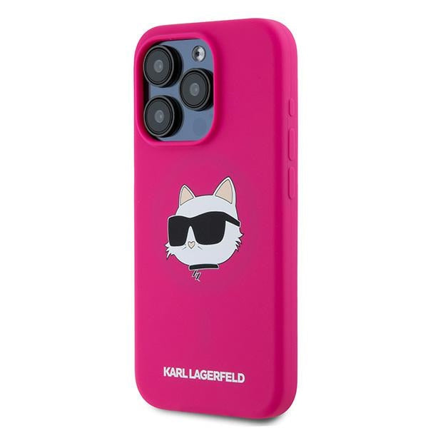 MagSafe cover til Apple iPhone 15 Pro, Karl Lagerfeld, Silicone Choupette's Head, Fuchsia