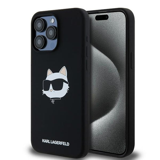 MagSafe cover til Apple iPhone 15 Pro, Karl Lagerfeld, Silicone Choupette's Head, Sort