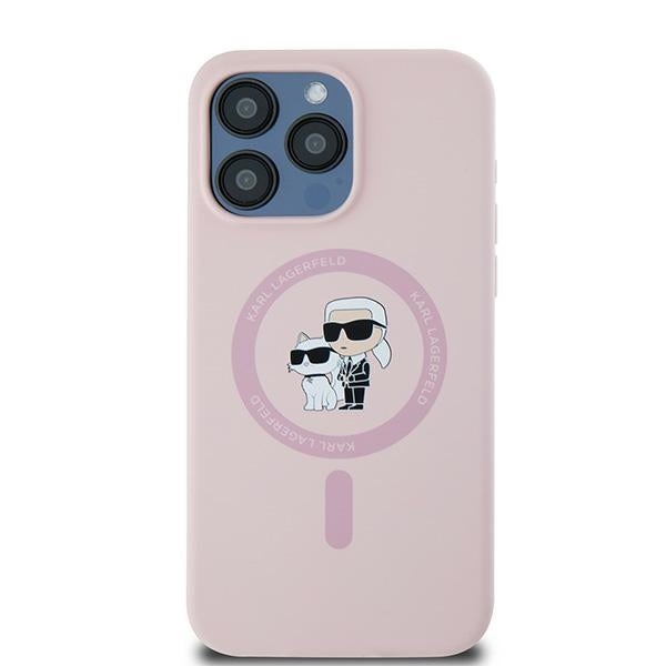 MagSafe cover til Apple iPhone 15 Pro, Karl Lagerfeld, Silicone Karl & Choupette, Pink