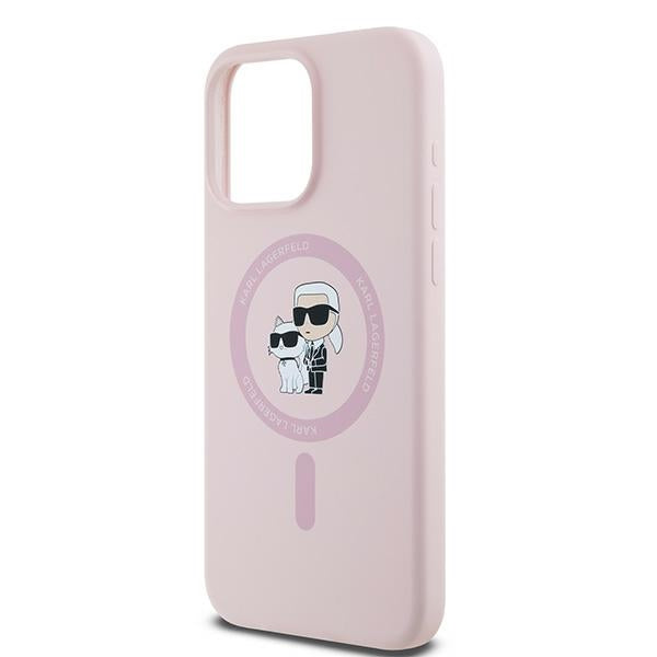 MagSafe cover til Apple iPhone 15 Pro, Karl Lagerfeld, Silicone Karl & Choupette, Pink