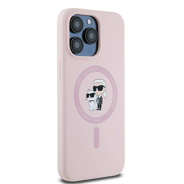 MagSafe cover til Apple iPhone 15 Pro, Karl Lagerfeld, Silicone Karl & Choupette, Pink