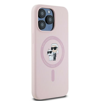 MagSafe cover til Apple iPhone 15 Pro, Karl Lagerfeld, Silicone Karl & Choupette, Pink
