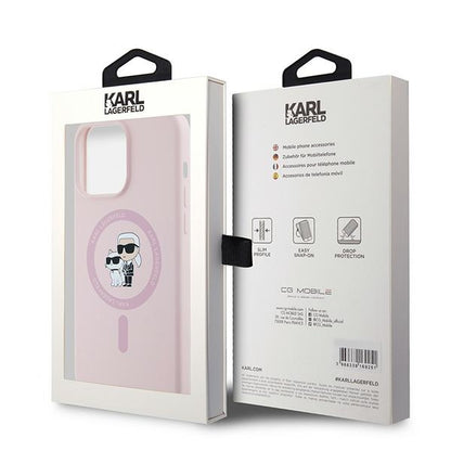 MagSafe cover til Apple iPhone 15 Pro, Karl Lagerfeld, Silicone Karl & Choupette, Pink