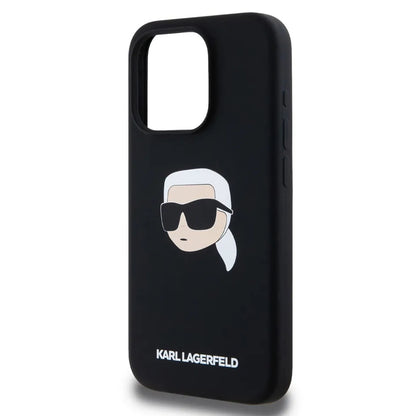 MagSafe cover til Apple iPhone 15 Pro, Karl Lagerfeld, Silicone Karl's Head, Sort