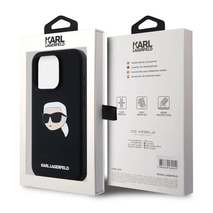 MagSafe cover til Apple iPhone 15 Pro, Karl Lagerfeld, Silicone Karl's Head, Sort