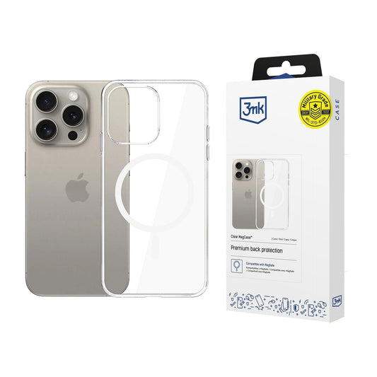 MagSafe-etui til Apple iPhone 15 Pro Max, 3MK, Clear MagCase, Transparent