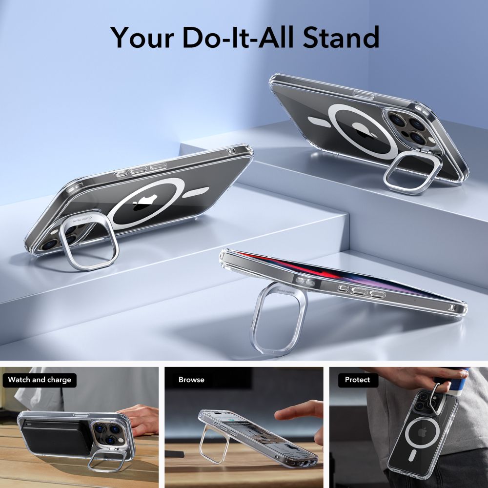 MagSafe-etui til Apple iPhone 15 Pro Max, ESR, Classic Hybrid Kickstand, Transparent