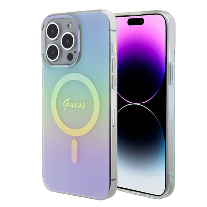 MagSafe cover til Apple iPhone 15 Pro Max, Guess, IML Iridescent, Turkis