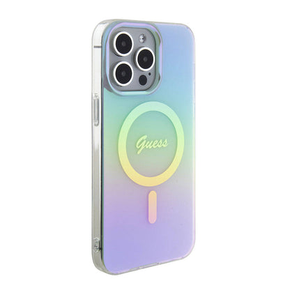 MagSafe cover til Apple iPhone 15 Pro Max, Guess, IML Iridescent, Turkis