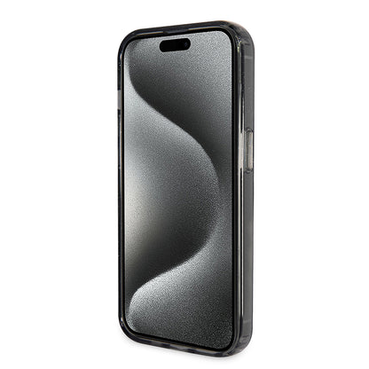 MagSafe cover til Apple iPhone 15 Pro Max, Guess, IML Ring Stand Glitter, Sort