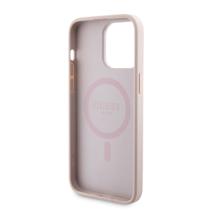 MagSafe cover til Apple iPhone 15 Pro Max, Guess, Powerbank 4G Metal Logo, Pink