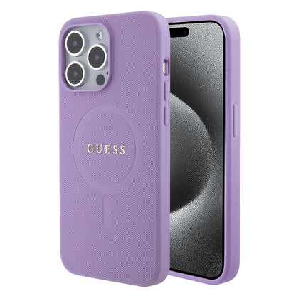 MagSafe cover til Apple iPhone 15 Pro Max, Guess, Saffiano, Lilla