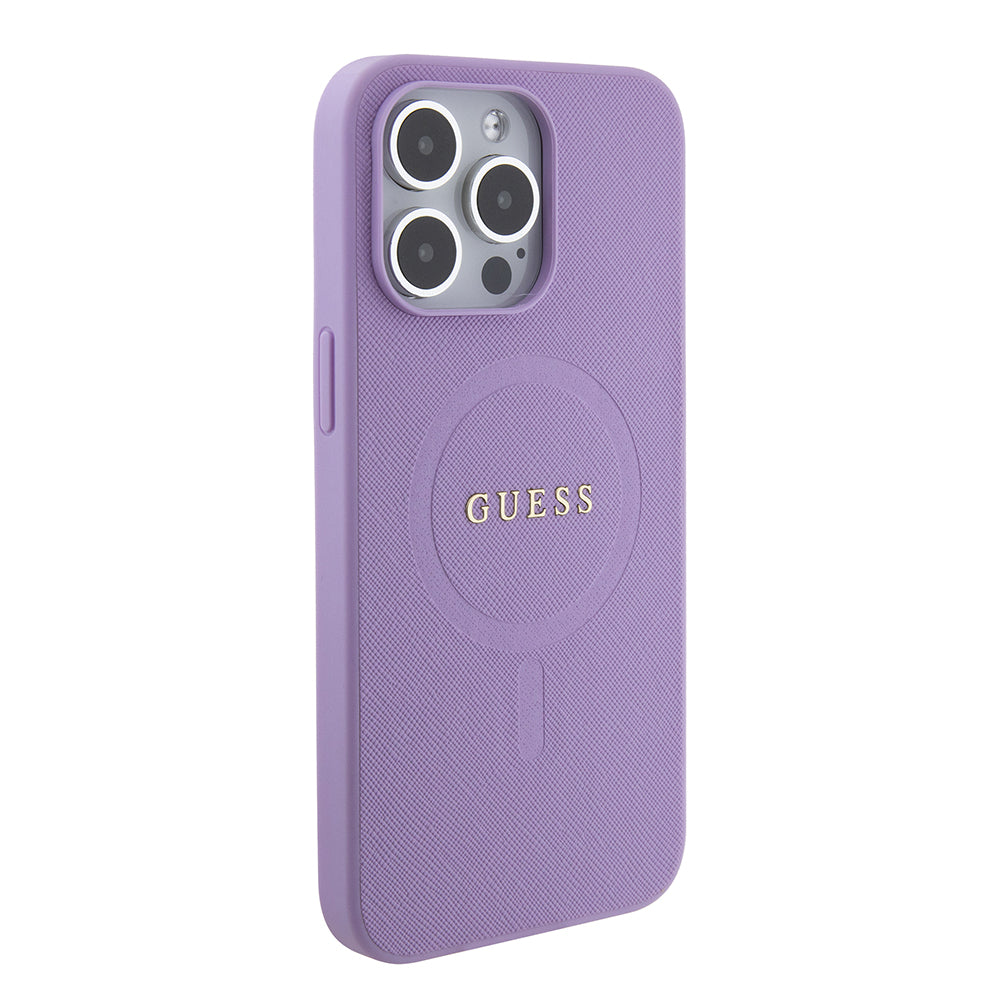 MagSafe cover til Apple iPhone 15 Pro Max, Guess, Saffiano, Lilla