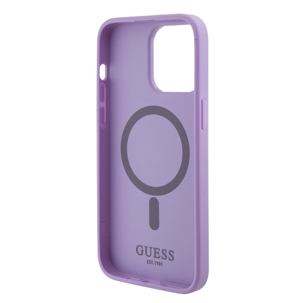 MagSafe cover til Apple iPhone 15 Pro Max, Guess, Saffiano, Lilla