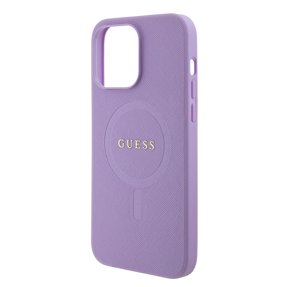 MagSafe cover til Apple iPhone 15 Pro Max, Guess, Saffiano, Lilla