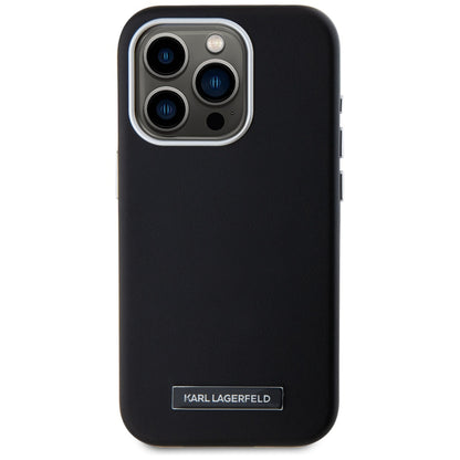 MagSafe cover til Apple iPhone 15 Pro Max, Karl Lagerfeld, FW Metal Plate, Sort