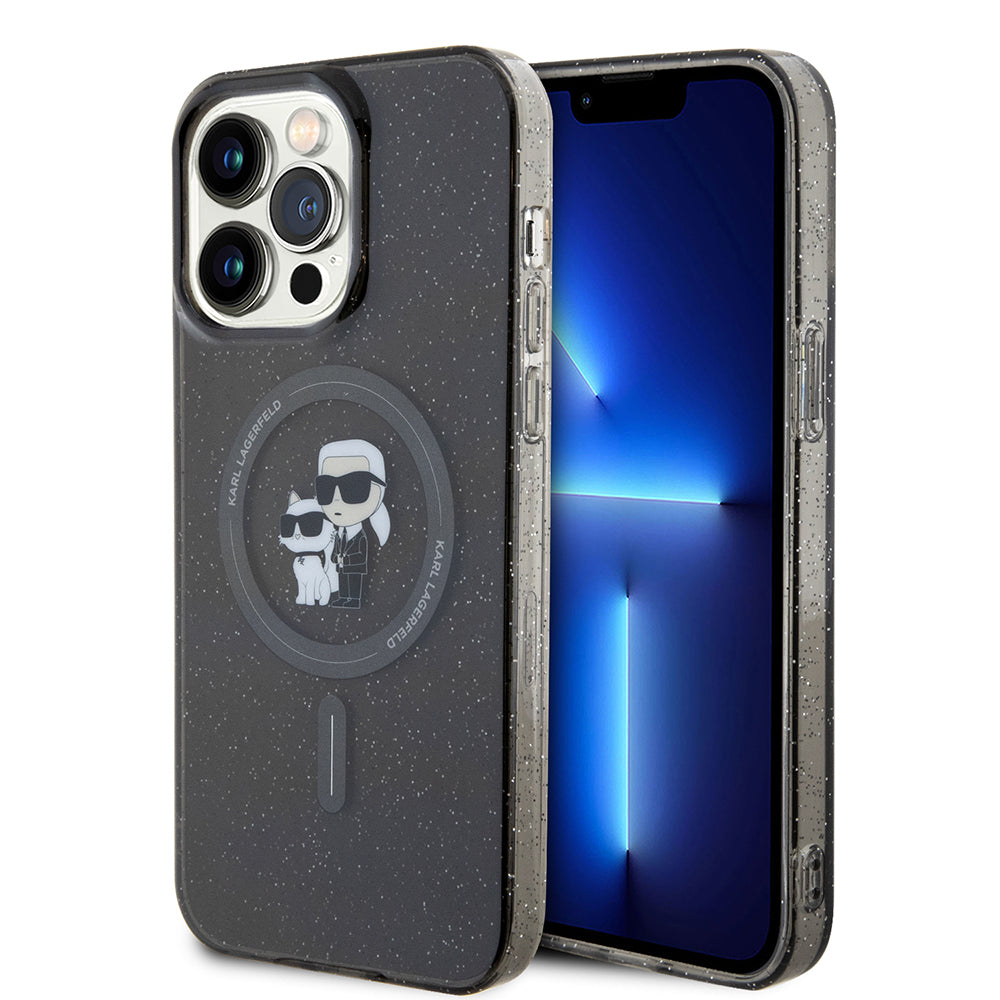 MagSafe cover til Apple iPhone 15 Pro Max, Karl Lagerfeld, Glitter, Sort