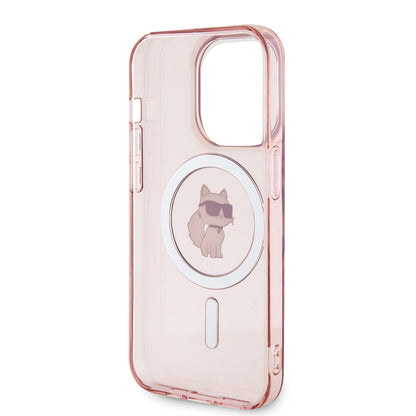 MagSafe Case for Apple iPhone 15 Pro Max, Karl Lagerfeld, IML Choupette, Pink