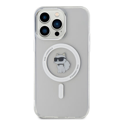 MagSafe cover til Apple iPhone 15 Pro Max, Karl Lagerfeld, IML Choupette, Gennemsigtig