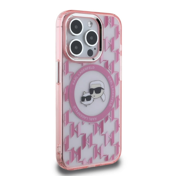 MagSafe cover til Apple iPhone 15 Pro Max, Karl Lagerfeld, IML Monogram Karl & Choupette's Heads, Pink