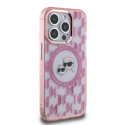 MagSafe cover til Apple iPhone 15 Pro Max, Karl Lagerfeld, IML Monogram Karl & Choupette's Heads, Pink