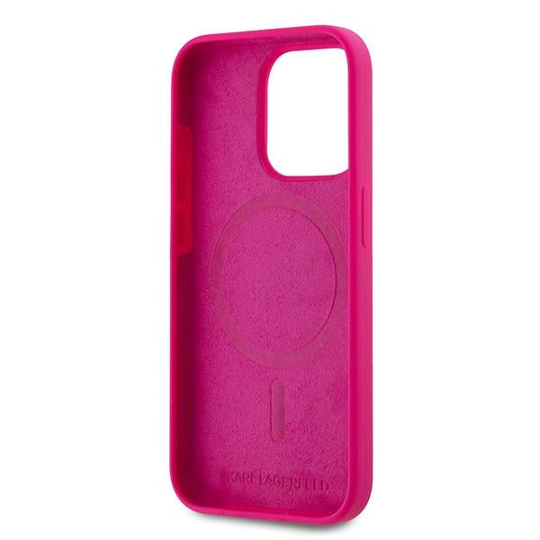 MagSafe cover til Apple iPhone 15 Pro Max, Karl Lagerfeld, Silicone Choupette's Head, Fuchsia