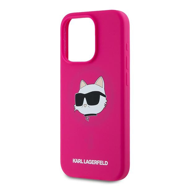 MagSafe cover til Apple iPhone 15 Pro Max, Karl Lagerfeld, Silicone Choupette's Head, Fuchsia