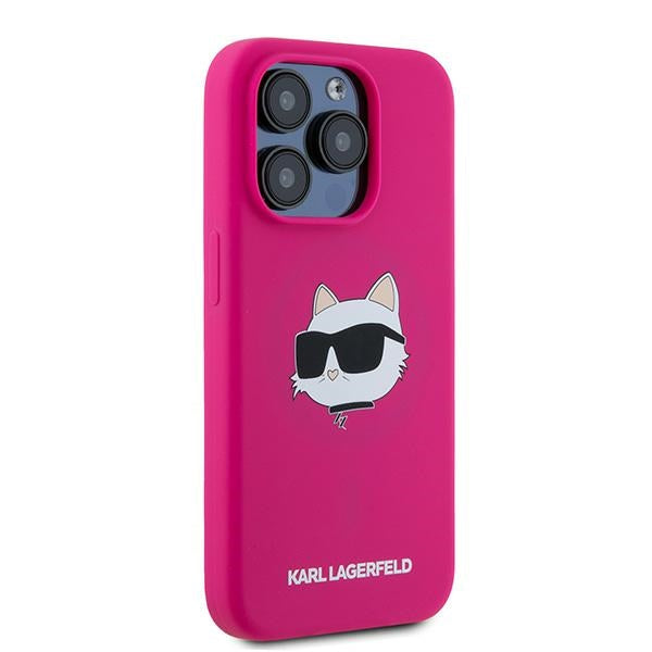 MagSafe cover til Apple iPhone 15 Pro Max, Karl Lagerfeld, Silicone Choupette's Head, Fuchsia