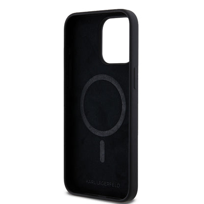 MagSafe cover til Apple iPhone 15 Pro Max, Karl Lagerfeld, Silicone Choupette's Head, Sort