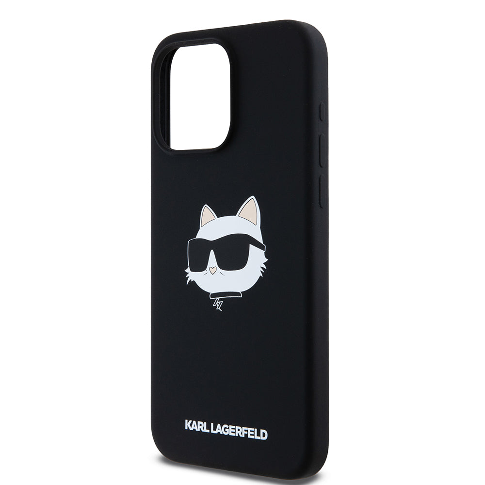 MagSafe cover til Apple iPhone 15 Pro Max, Karl Lagerfeld, Silicone Choupette's Head, Sort