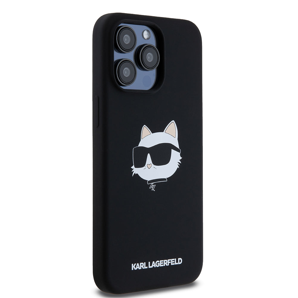 MagSafe cover til Apple iPhone 15 Pro Max, Karl Lagerfeld, Silicone Choupette's Head, Sort