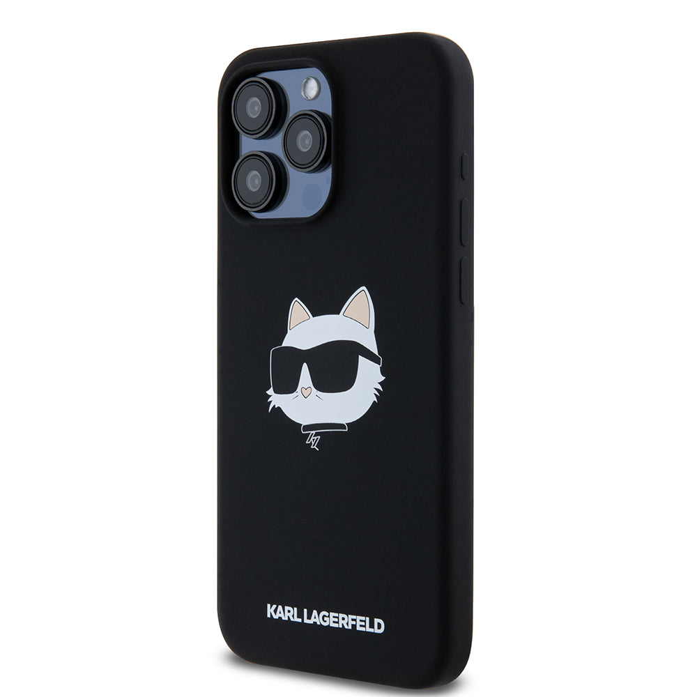 MagSafe cover til Apple iPhone 15 Pro Max, Karl Lagerfeld, Silicone Choupette's Head, Sort
